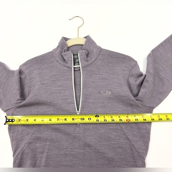 Icebreaker Womens 100% Wool Half Zip Sweater Top Size M Gray Purple Long Sleeve - Picture 8 of 10